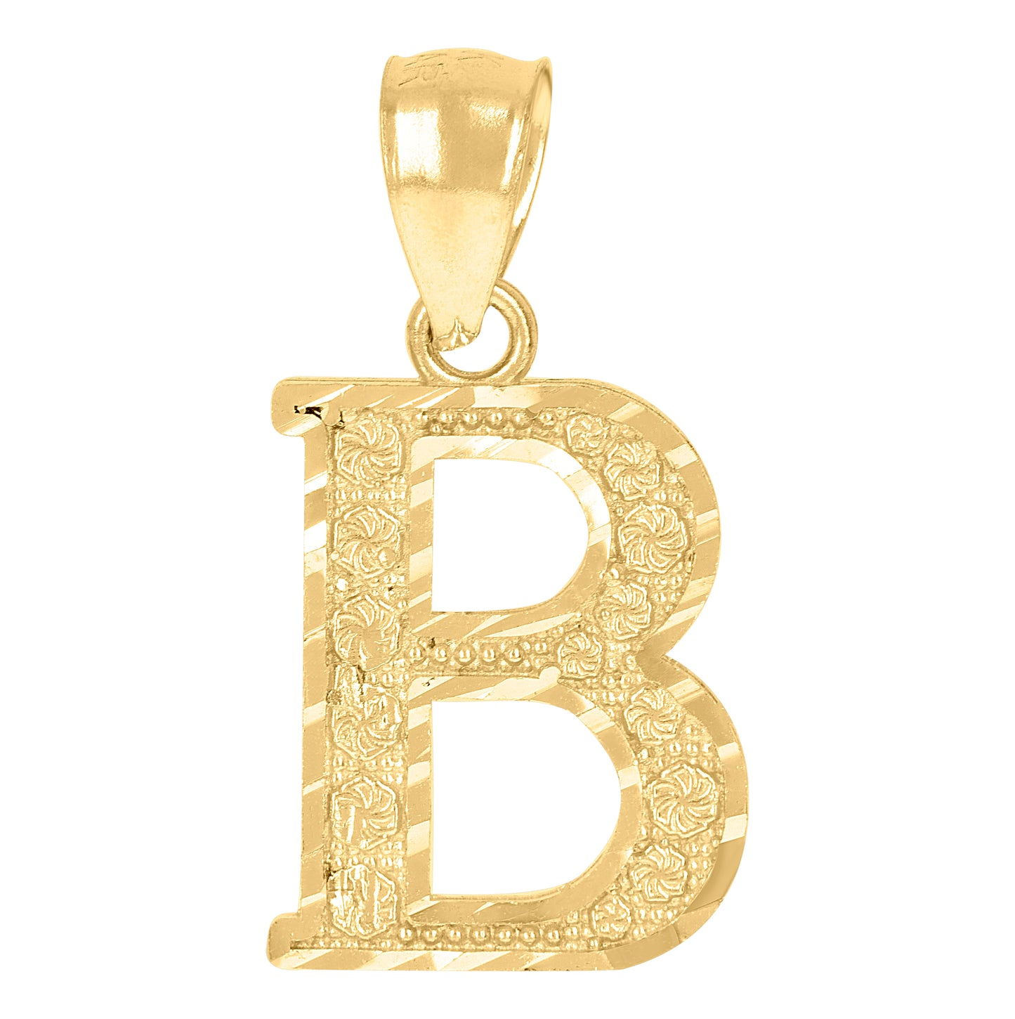 10K Yellow Gold Unisex Initial Alphabet Charm Pendant