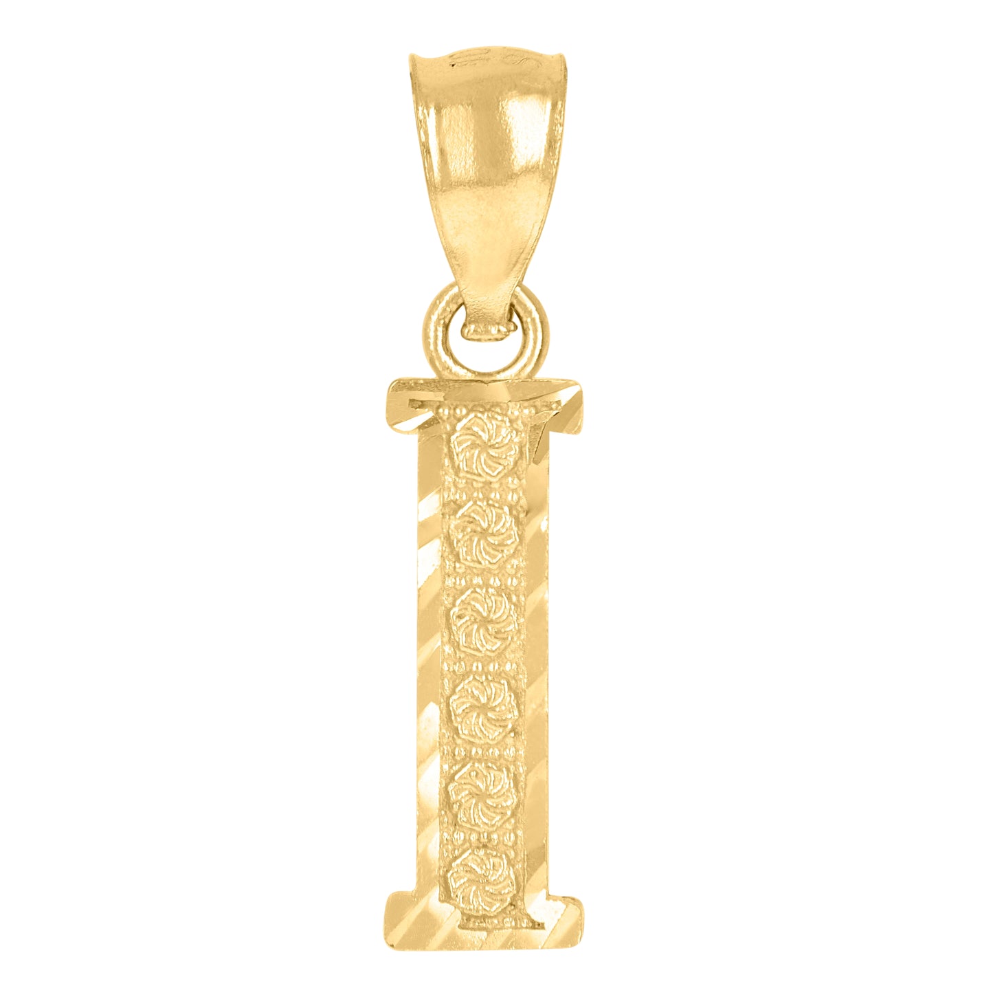 10K Yellow Gold Unisex Initial Alphabet Charm Pendant