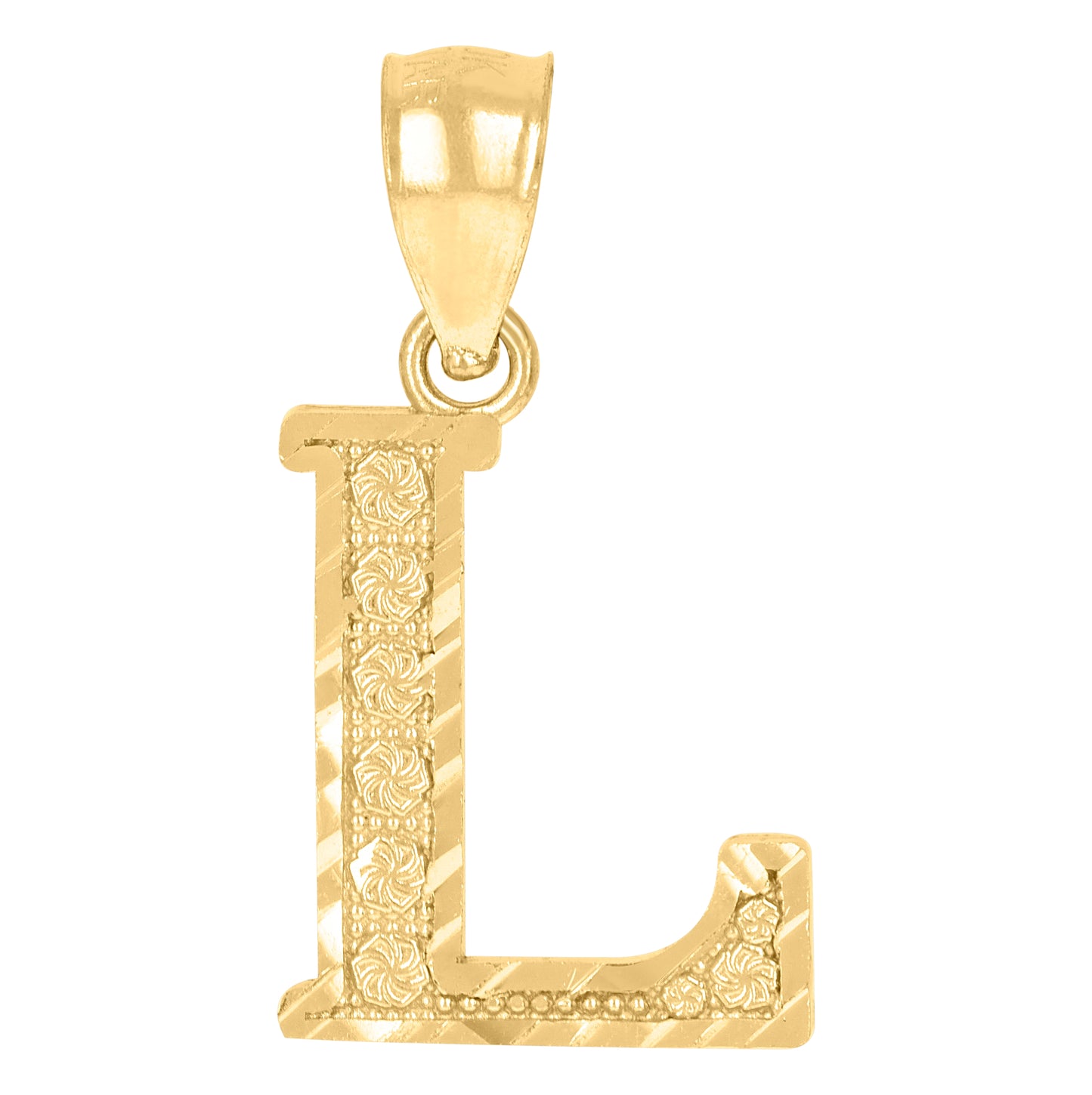 10K Yellow Gold Unisex Initial Alphabet Charm Pendant