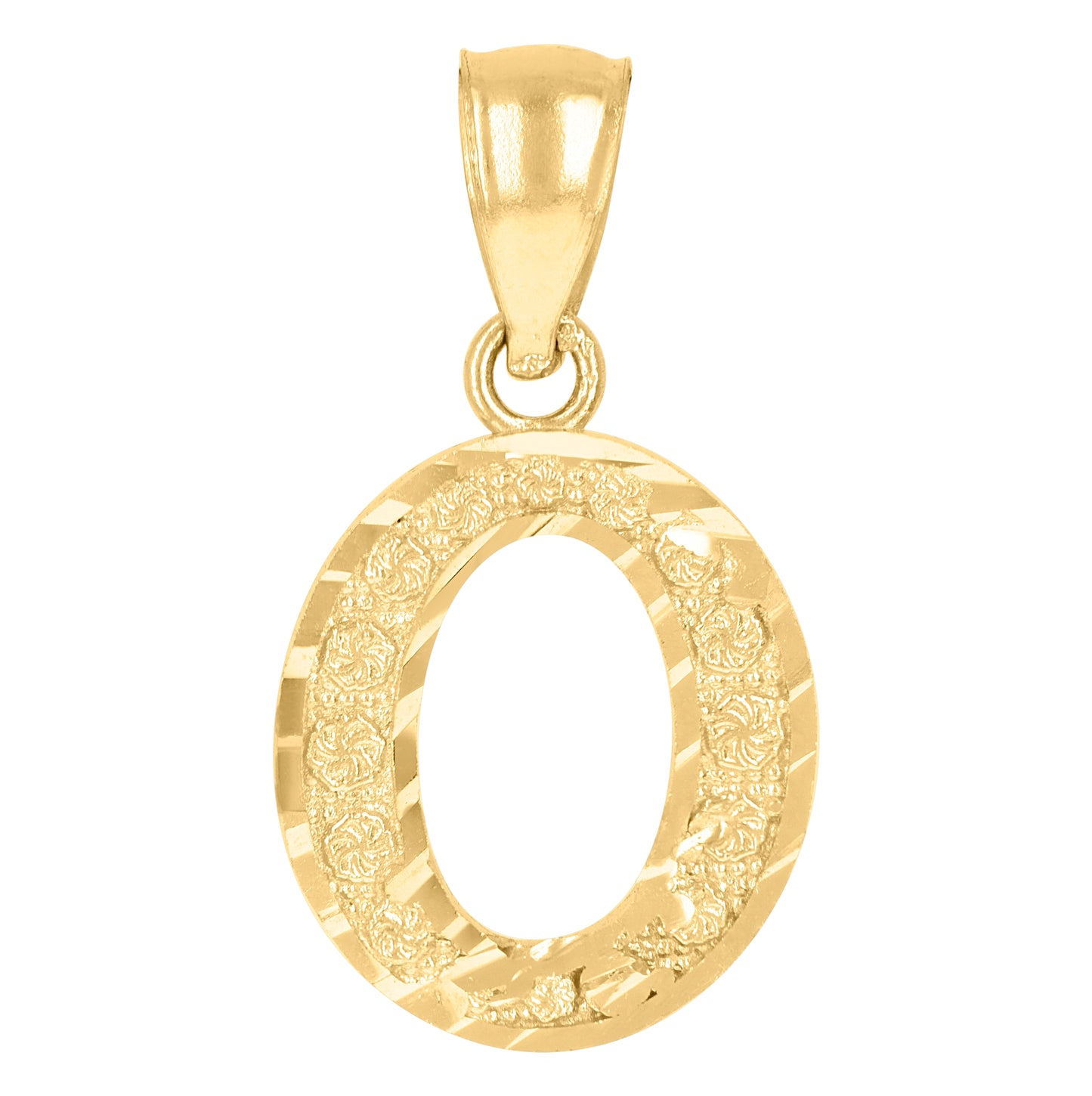 10K Yellow Gold Unisex Initial Alphabet Charm Pendant