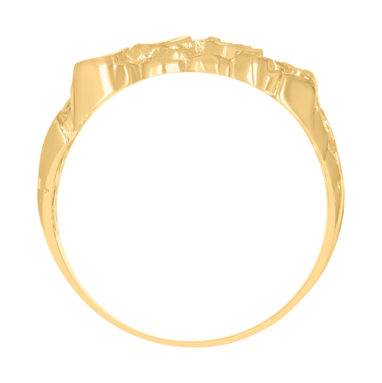 10K Yellow Gold Mens Nugget Fashion Ring