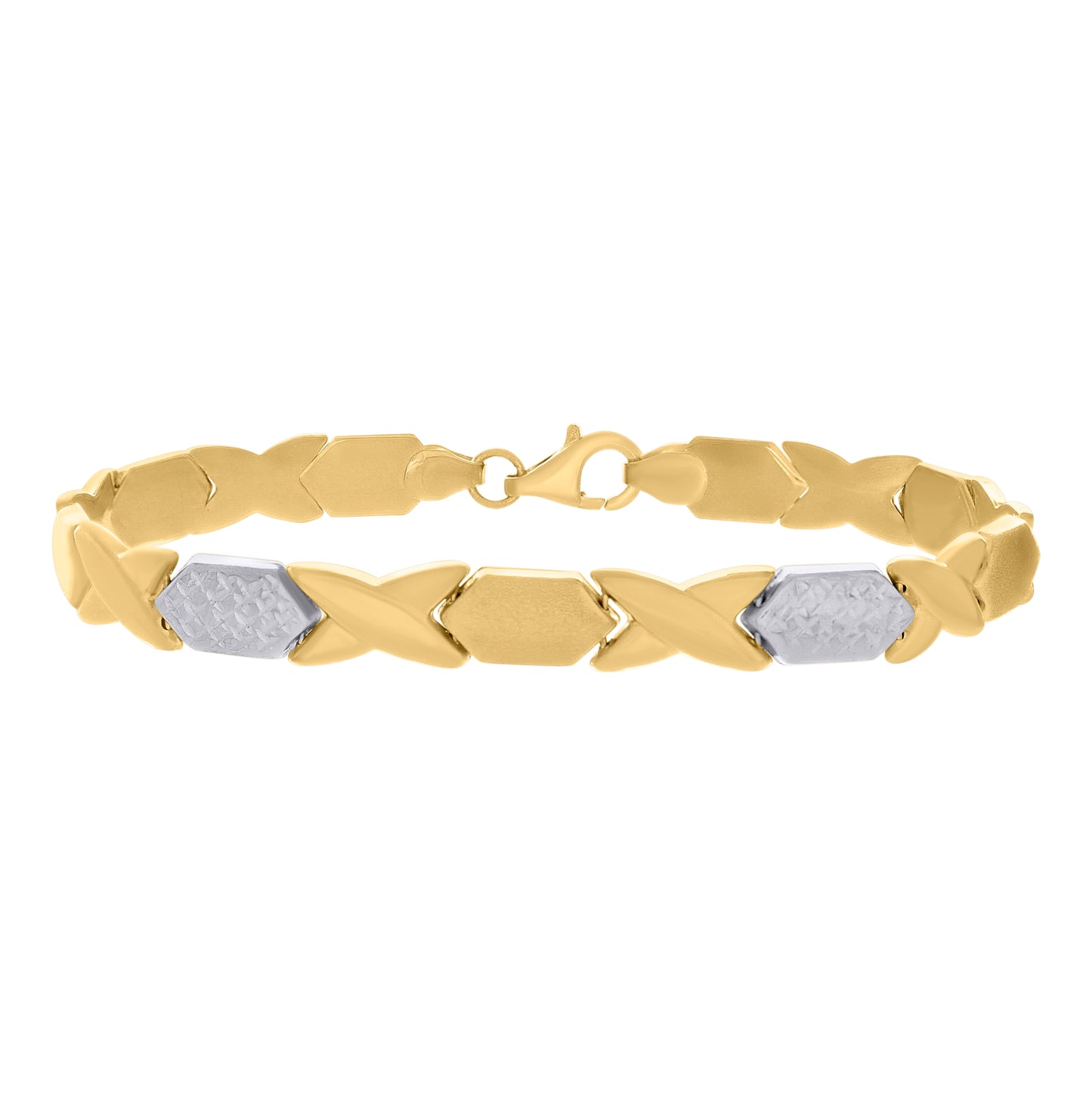 10K Yellow Gold Womens Xoxo Stampato Bracelet Size 7 Inches