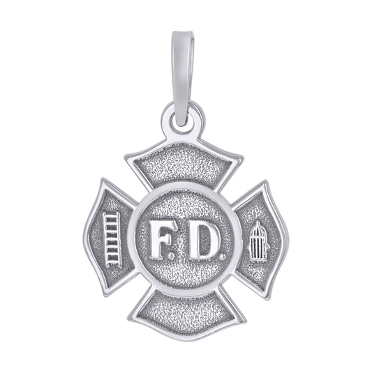 Sterling Silver Unisex St. Florian Badge Religious Charm Pendant