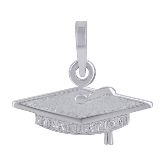 Sterling Silver Unisex Graduation Cap Fashion Charm Pendant