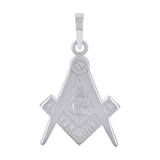 Sterling Silver Unisex Masonic Symbol Religious Charm Pendant