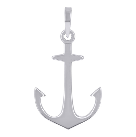 Sterling Silver Unisex Anchor Ocean Life Charm Pendant