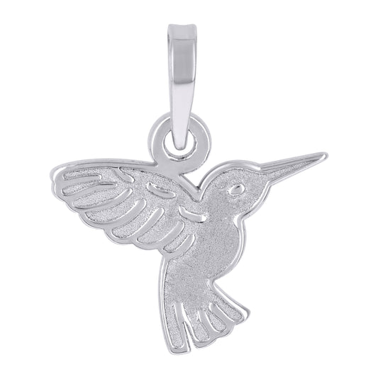 Sterling Silver Unisex Hummingbird Wildlife Charm Pendant