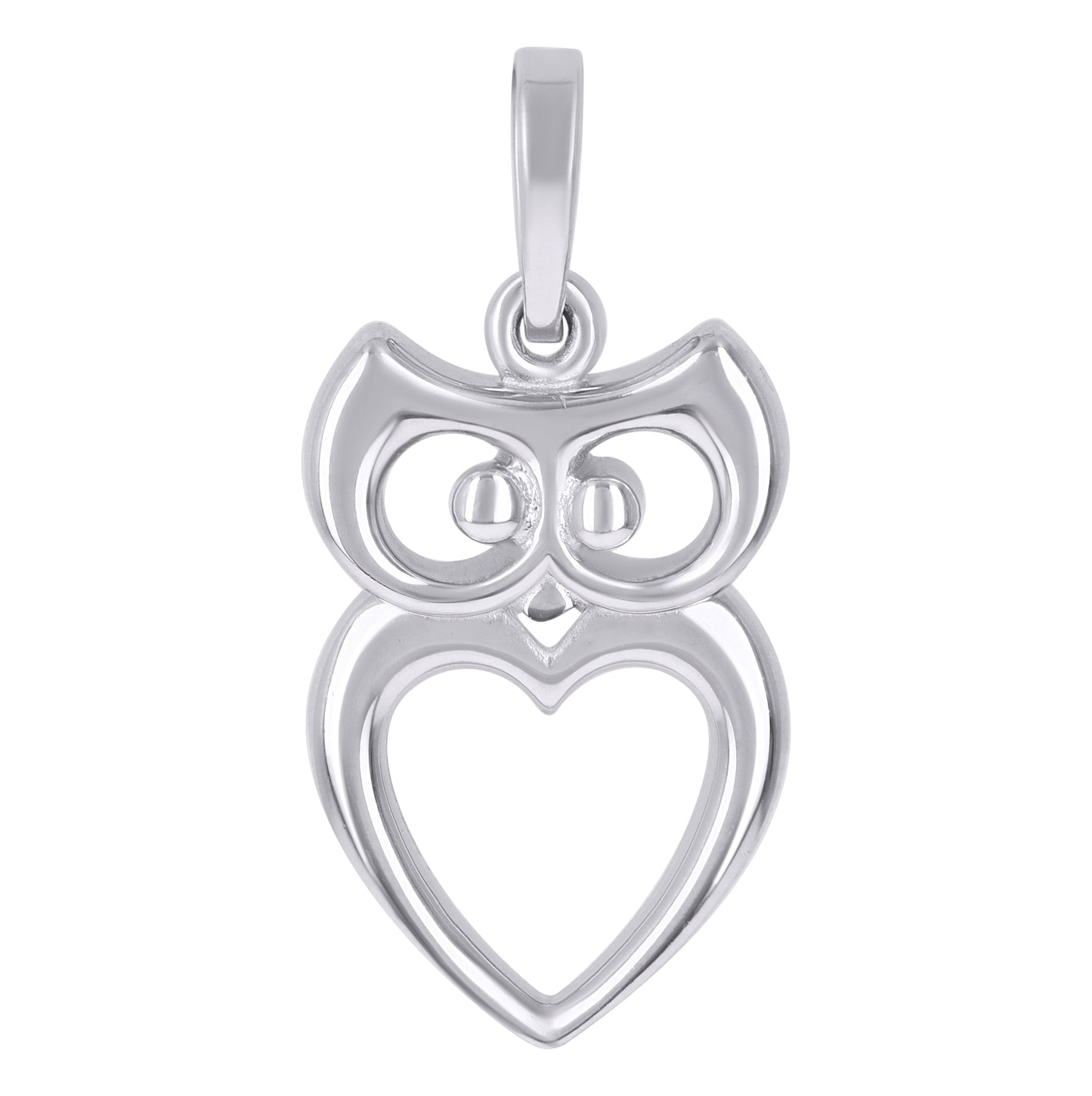 Sterling Silver Unisex Owl Bird Wildlife Charm Pendant
