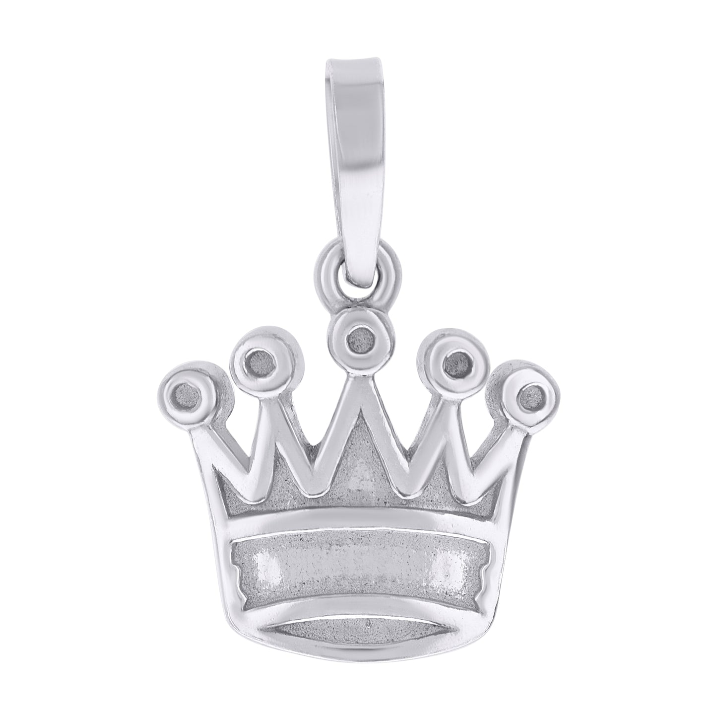 Sterling Silver Mens Crown Fashion Charm Pendant