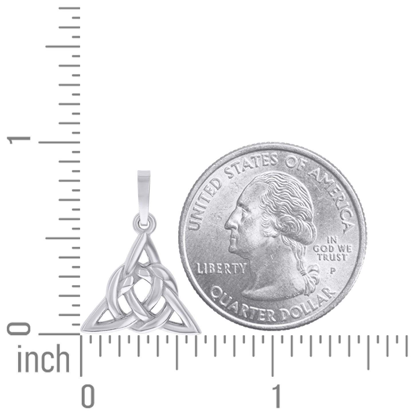 Sterling Silver Unisex Trinity Symbol Religious Charm Pendant