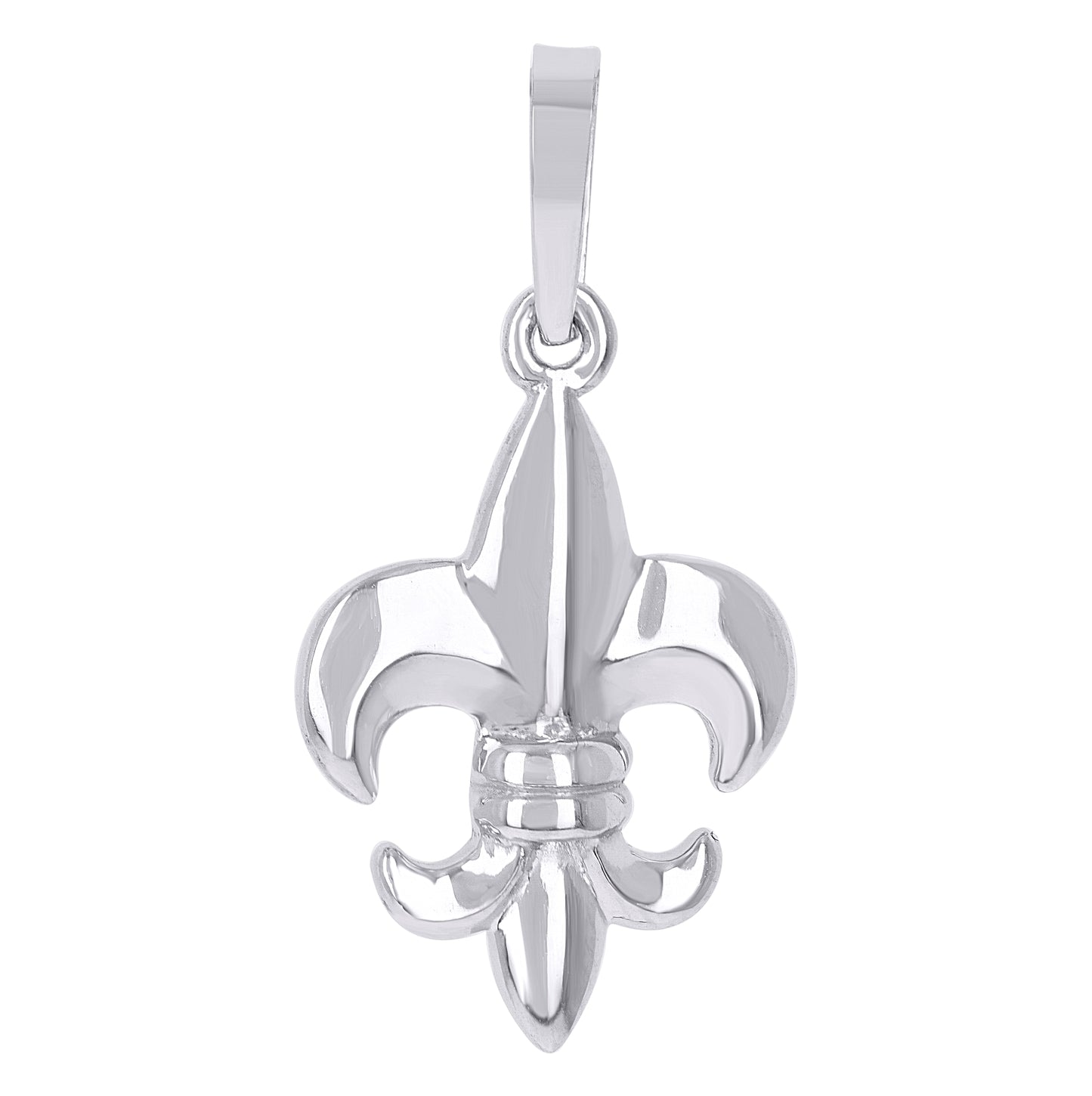 Sterling Silver Unisex Fleur De Lis Symbol Religious Charm Pendant