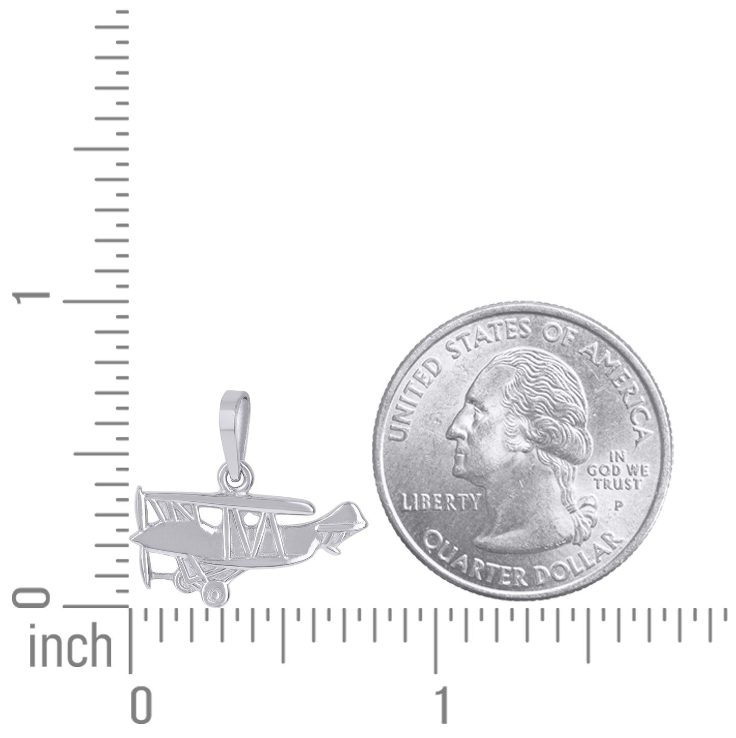 Sterling Silver Mens Airplane Fashion Charm Pendant