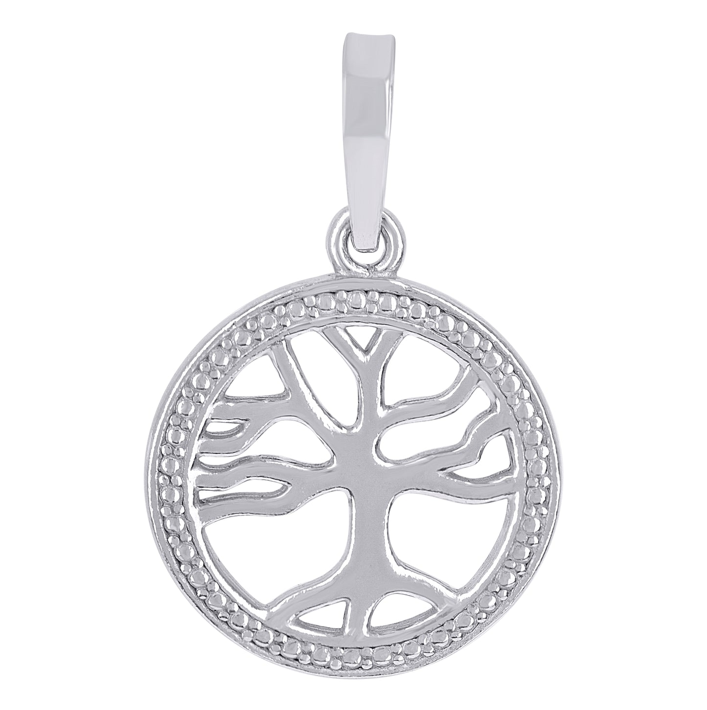 Sterling Silver Unisex Tree Of Life Good Luck Charm Pendant