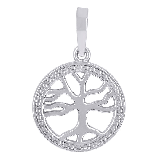 Sterling Silver Unisex Tree Of Life Good Luck Charm Pendant