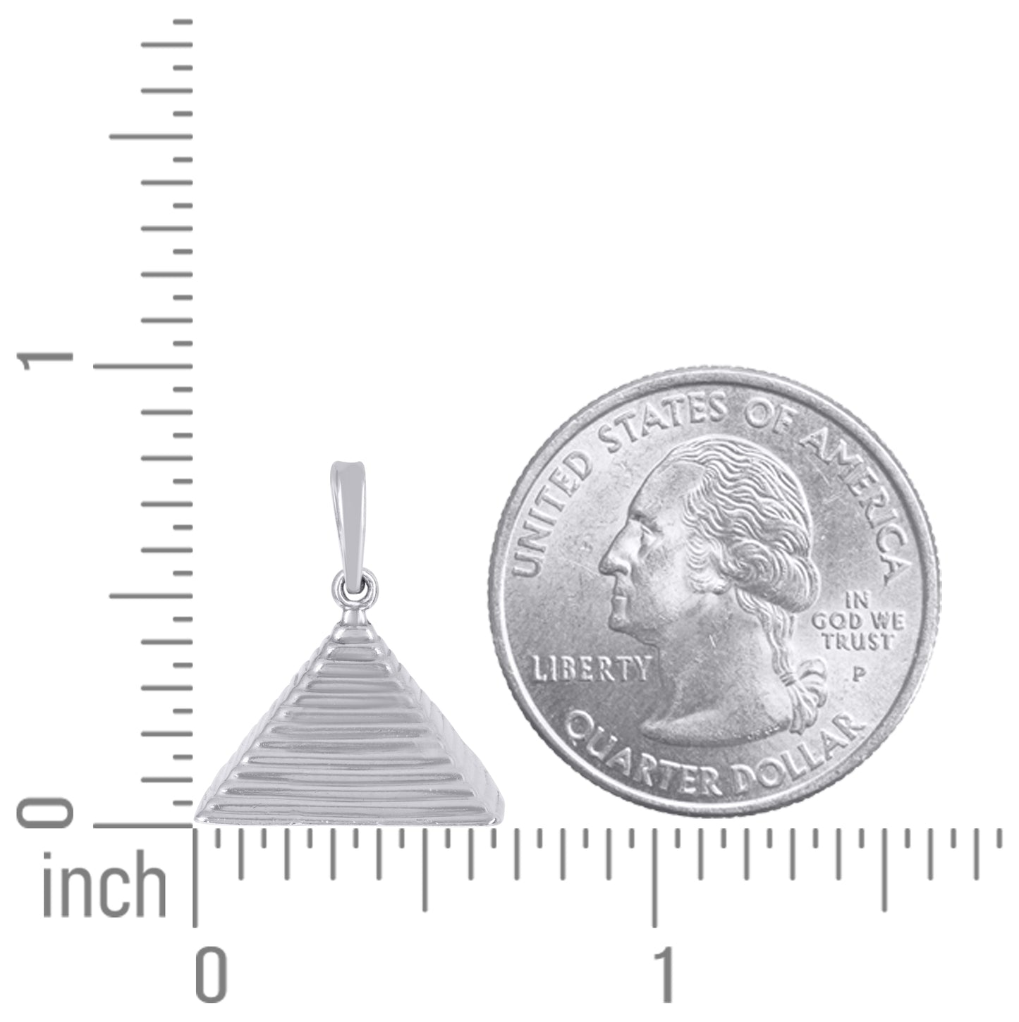 Sterling Silver Unisex Pyramid Egyptian Charm Pendant