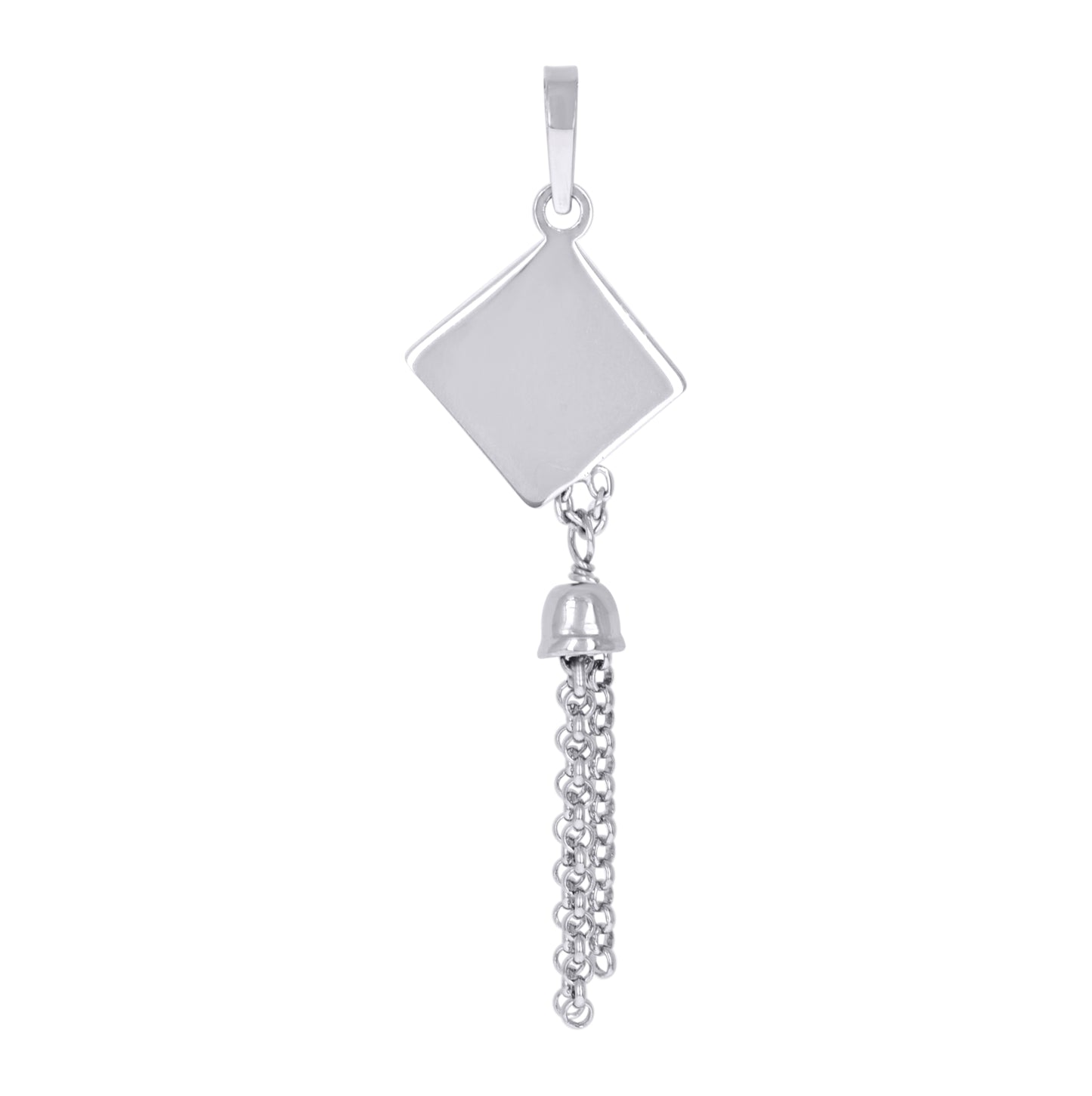 Sterling Silver Womens Graduation Cap Fashion Charm Pendant