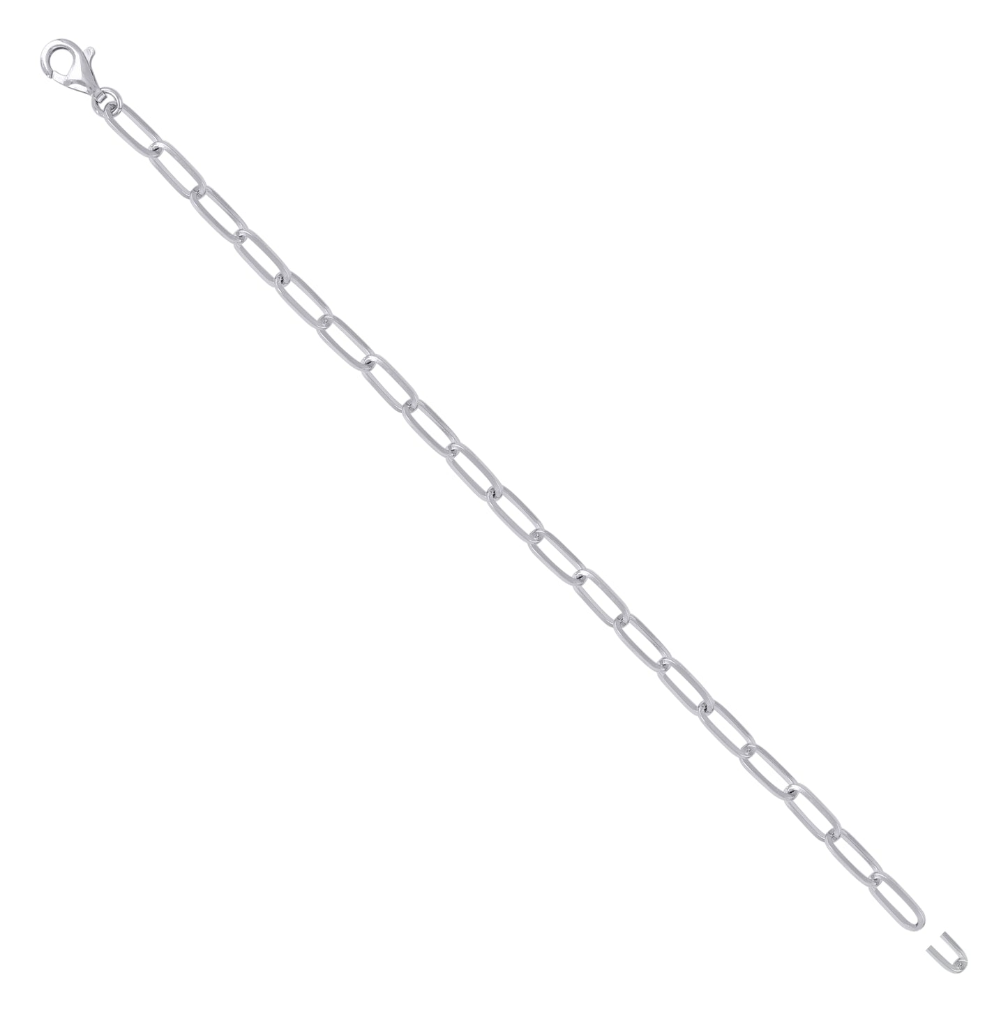 Sterling Silver Womens Fashion Link Bracelet
