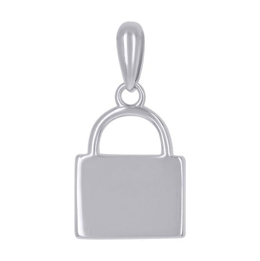 Sterling Silver Unisex Lock Charm Pendant