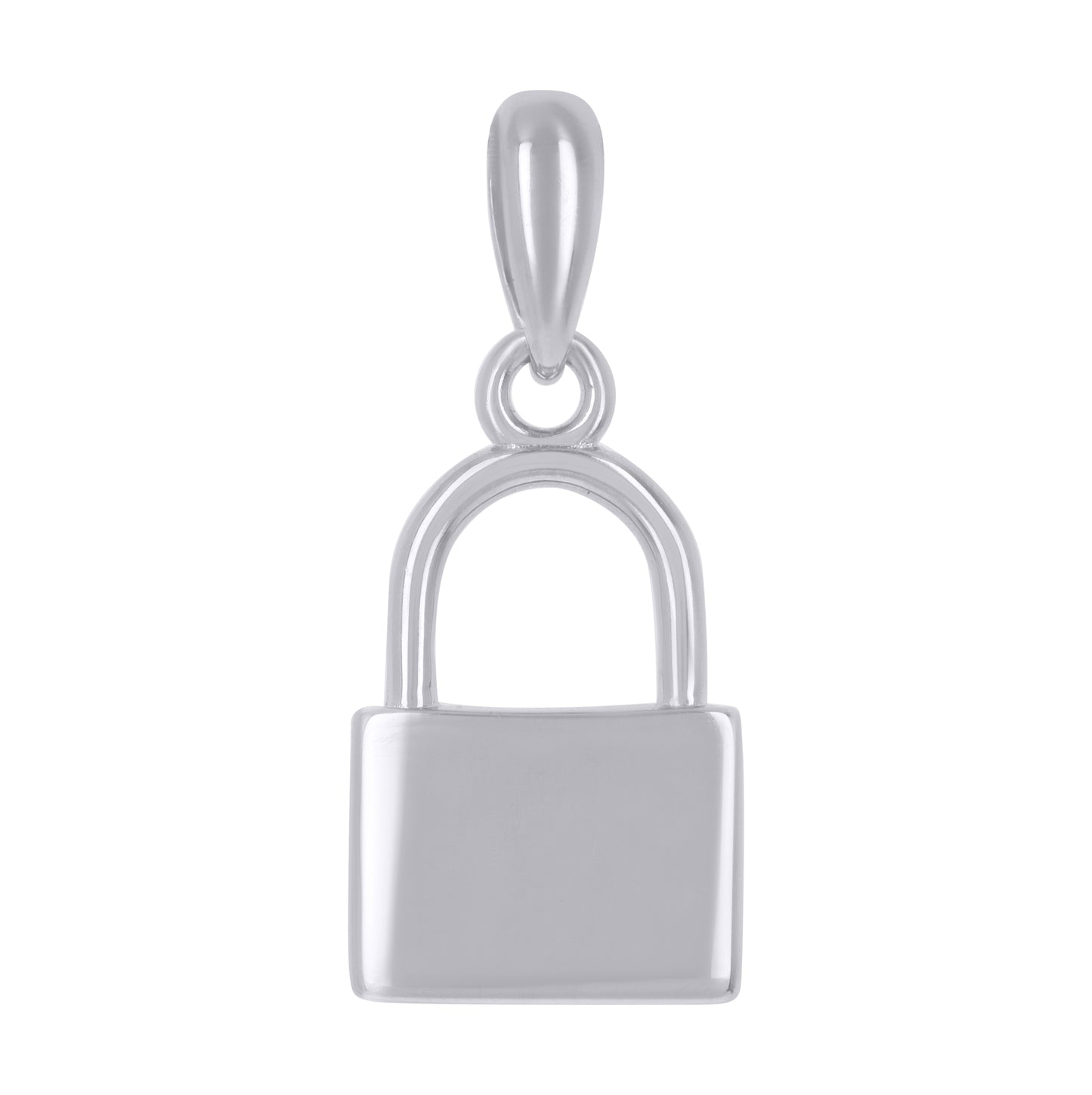 Sterling Silver Unisex Lock Charm Pendant