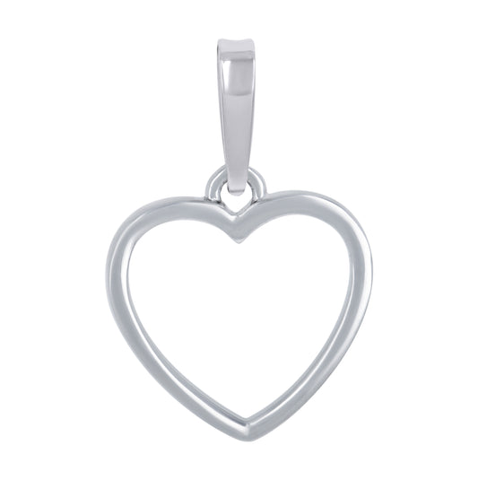 Sterling Silver Womens Open Heart Charm Pendant