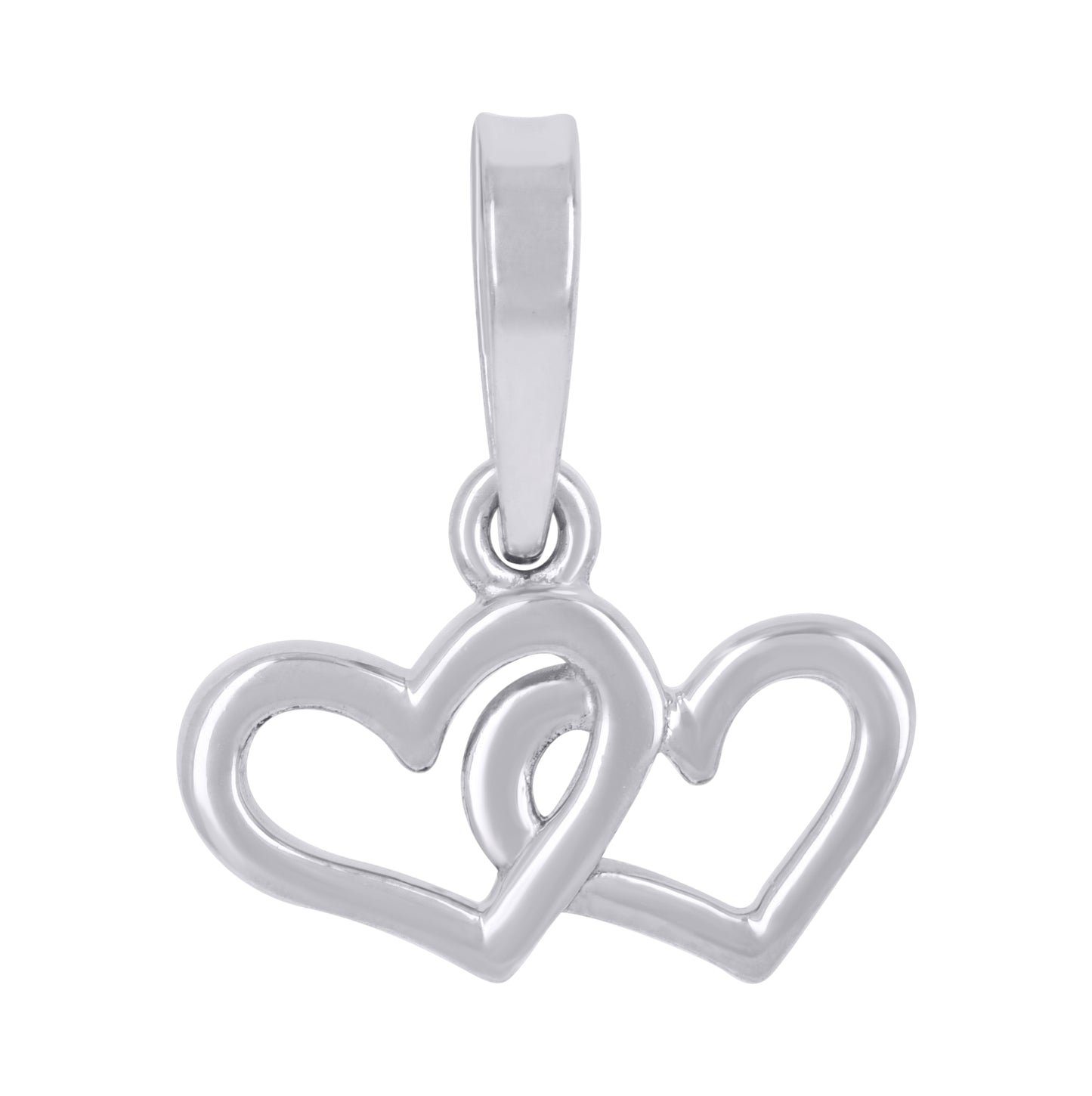 Sterling Silver Womens Intertwined Hearts Heart Charm Pendant