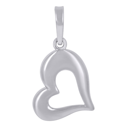 Sterling Silver Womens Heart Charm Pendant