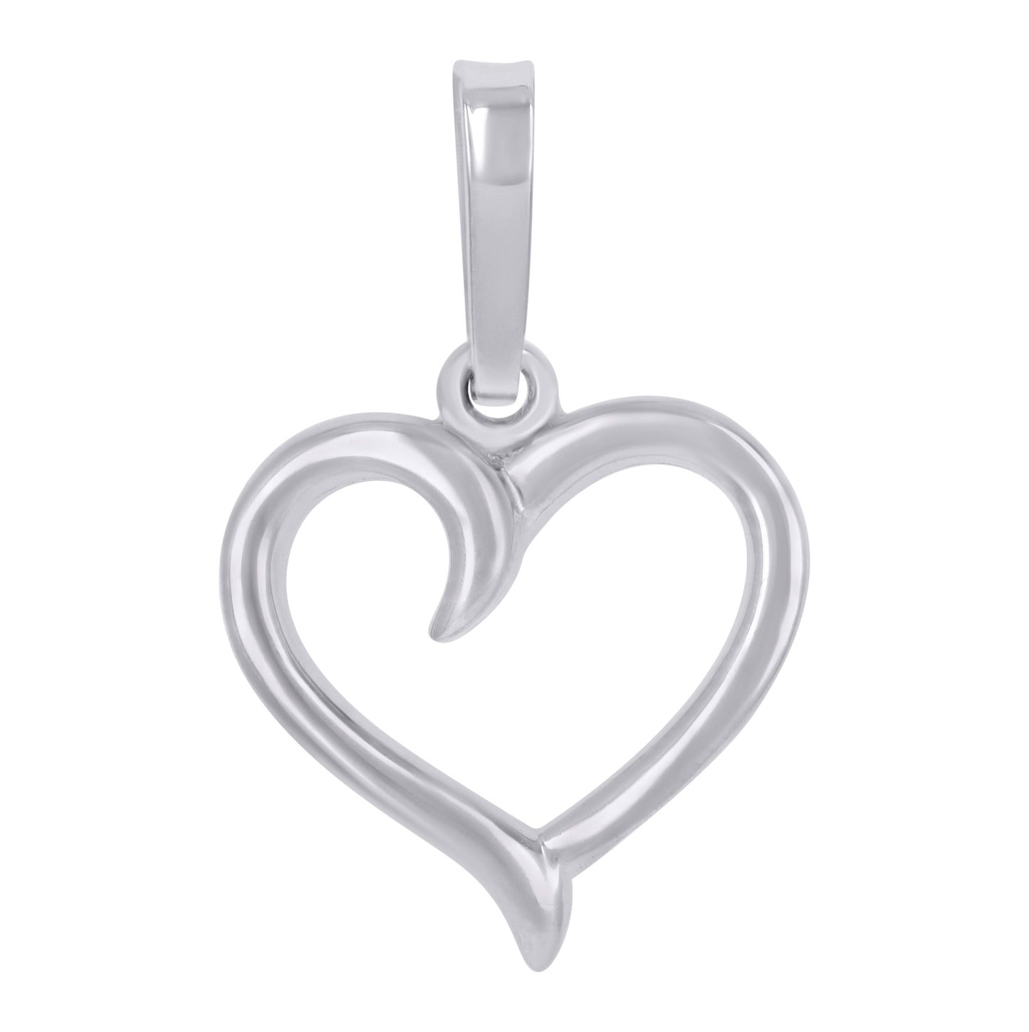 Sterling Silver Womens Heart Charm Pendant