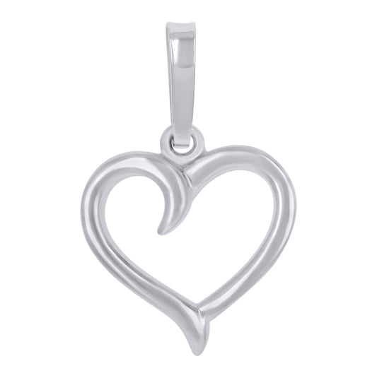 Sterling Silver Womens Heart Charm Pendant