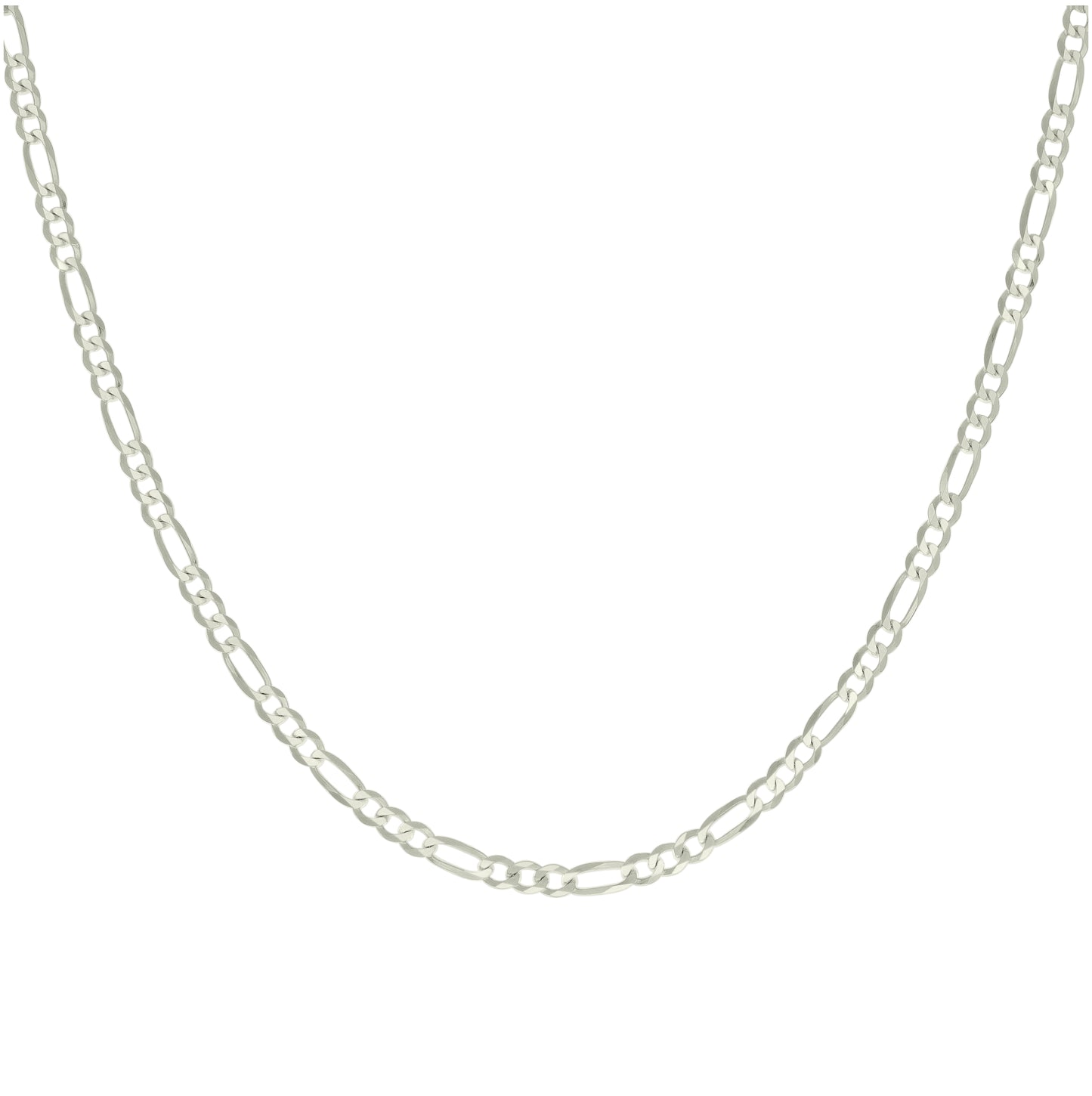 Sterling Silver Super Flat Figaro Chain