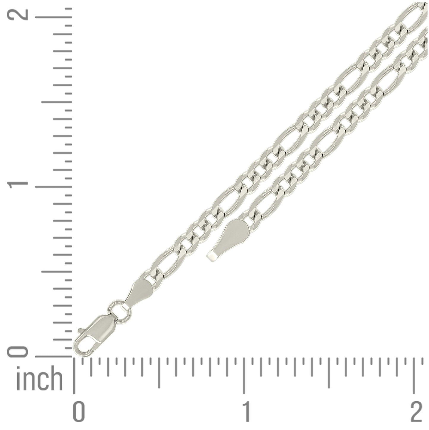 Sterling Silver Super Flat Figaro Chain