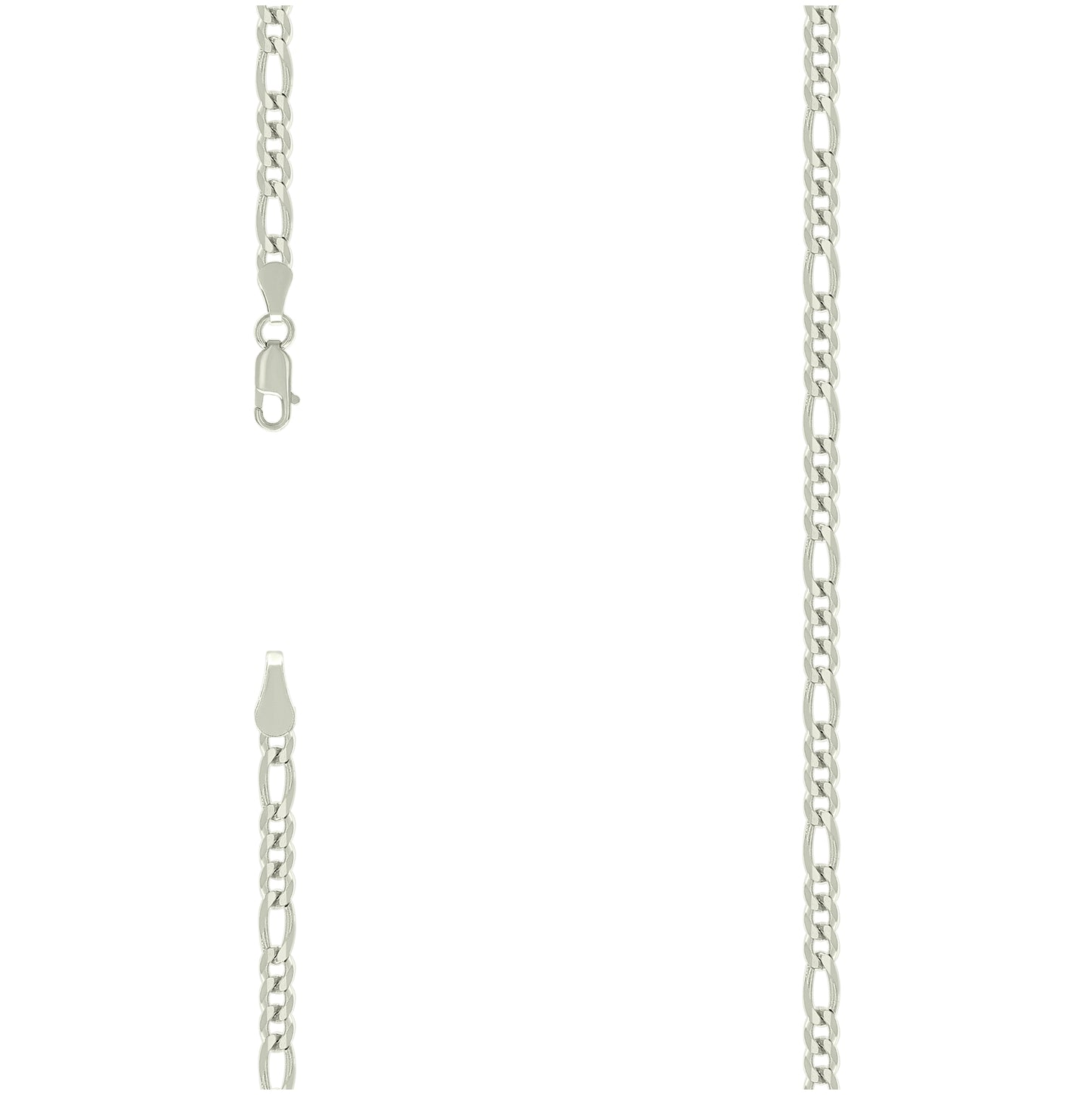 Sterling Silver Super Flat Figaro Chain