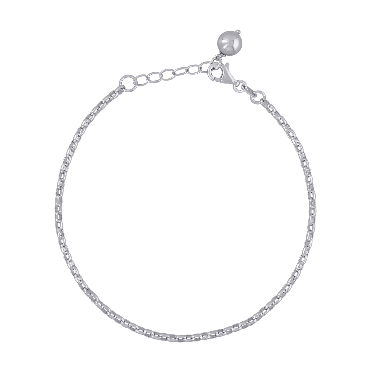 Sterling Silver Womens Fashion Link Anklet