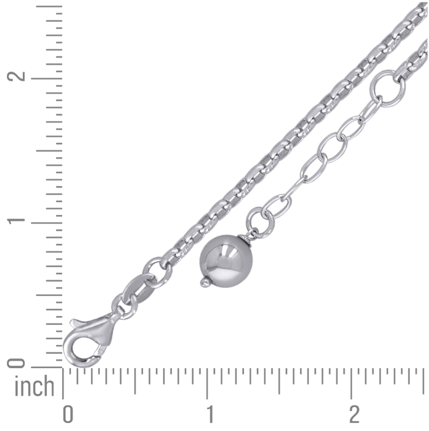 Sterling Silver Womens Fashion Link Anklet