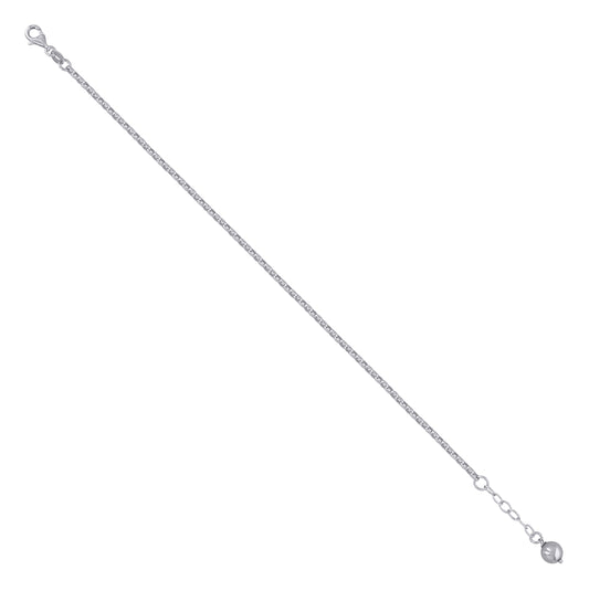 Sterling Silver Womens Fashion Link Anklet