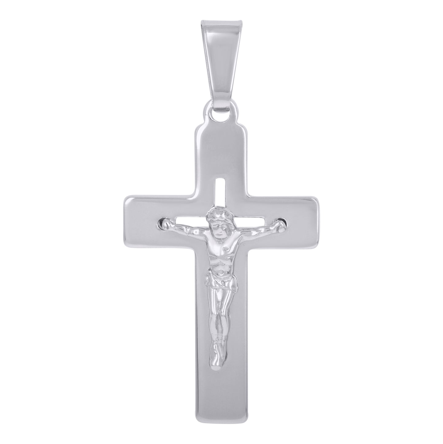 Sterling Silver Unisex Crucifix Cross Religious Charm Pendant