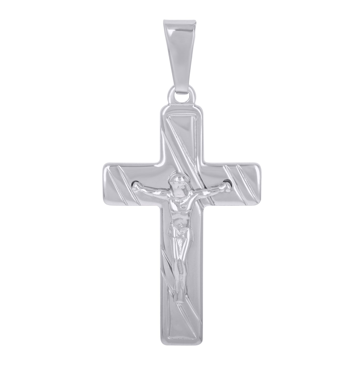 Sterling Silver Unisex Crucifix Cross Religious Charm Pendant