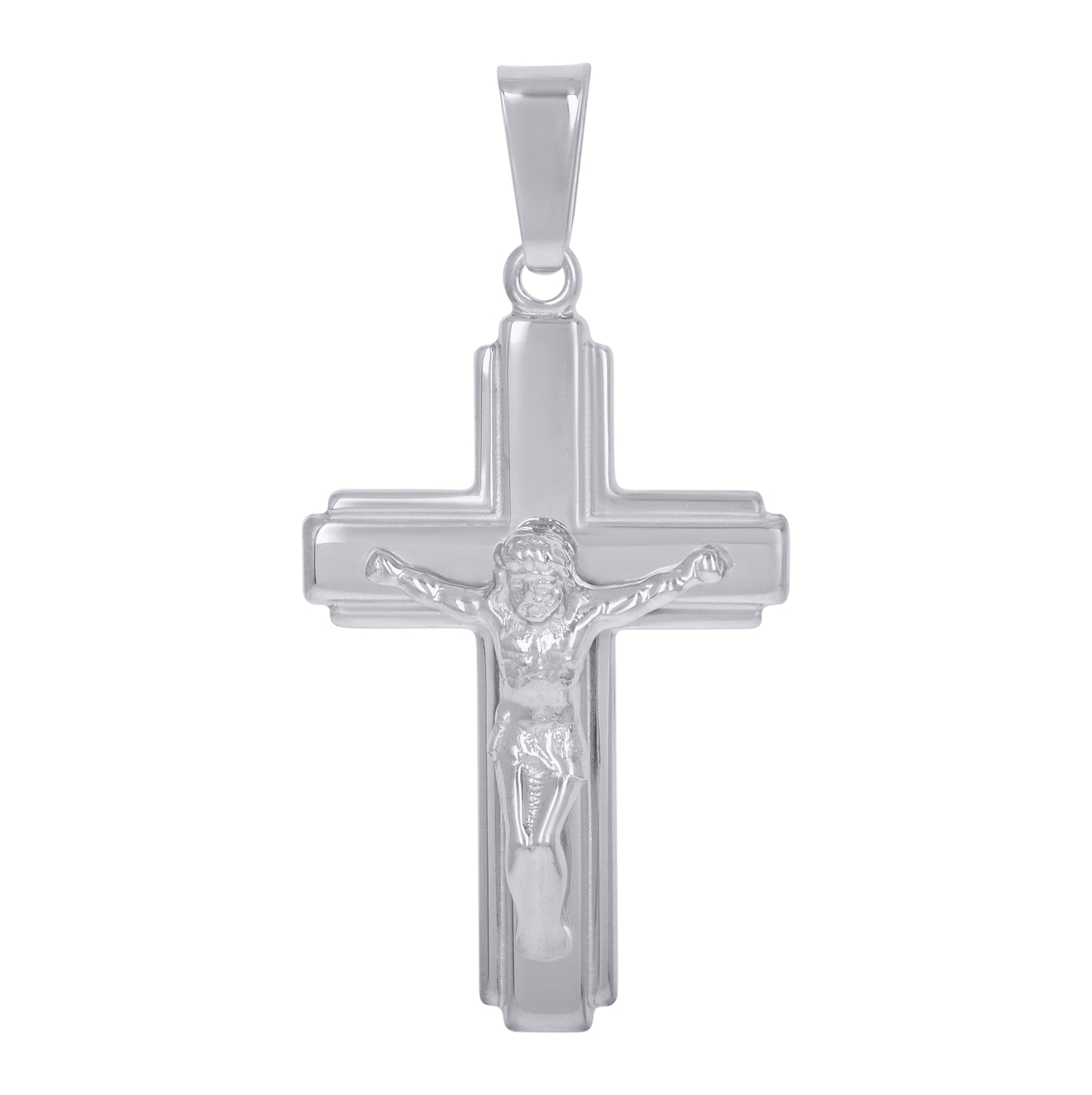 Sterling Silver Unisex Crucifix Cross Religious Charm Pendant