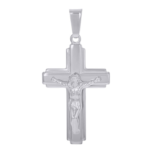 Sterling Silver Unisex Crucifix Cross Religious Charm Pendant