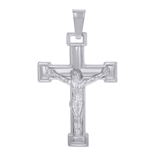 Sterling Silver Unisex Crucifix Cross Religious Charm Pendant