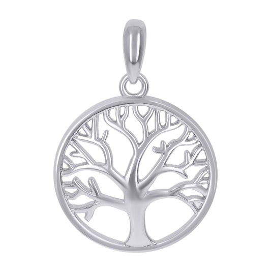 Sterling Silver Unisex Tree Of Life Good Luck Charm Pendant