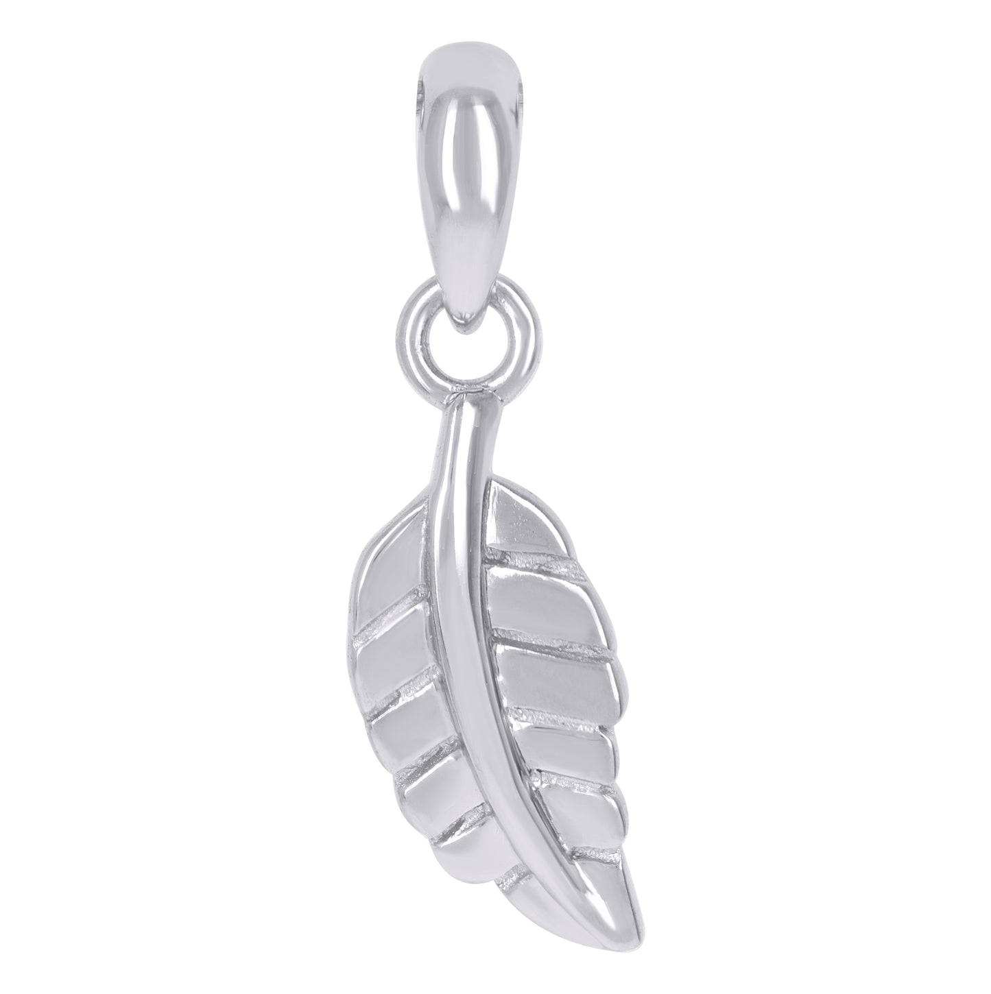 Sterling Silver Womens Leaf Fashion Charm Pendant