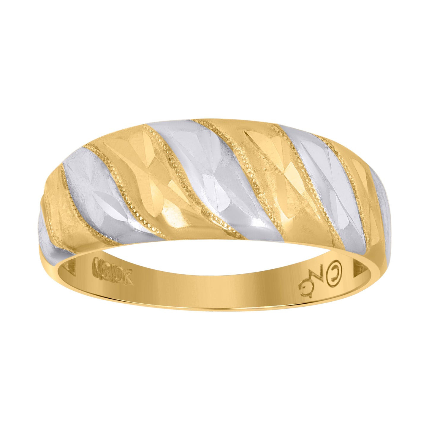 10K Two-Tone Gold Womens Fashion Ring