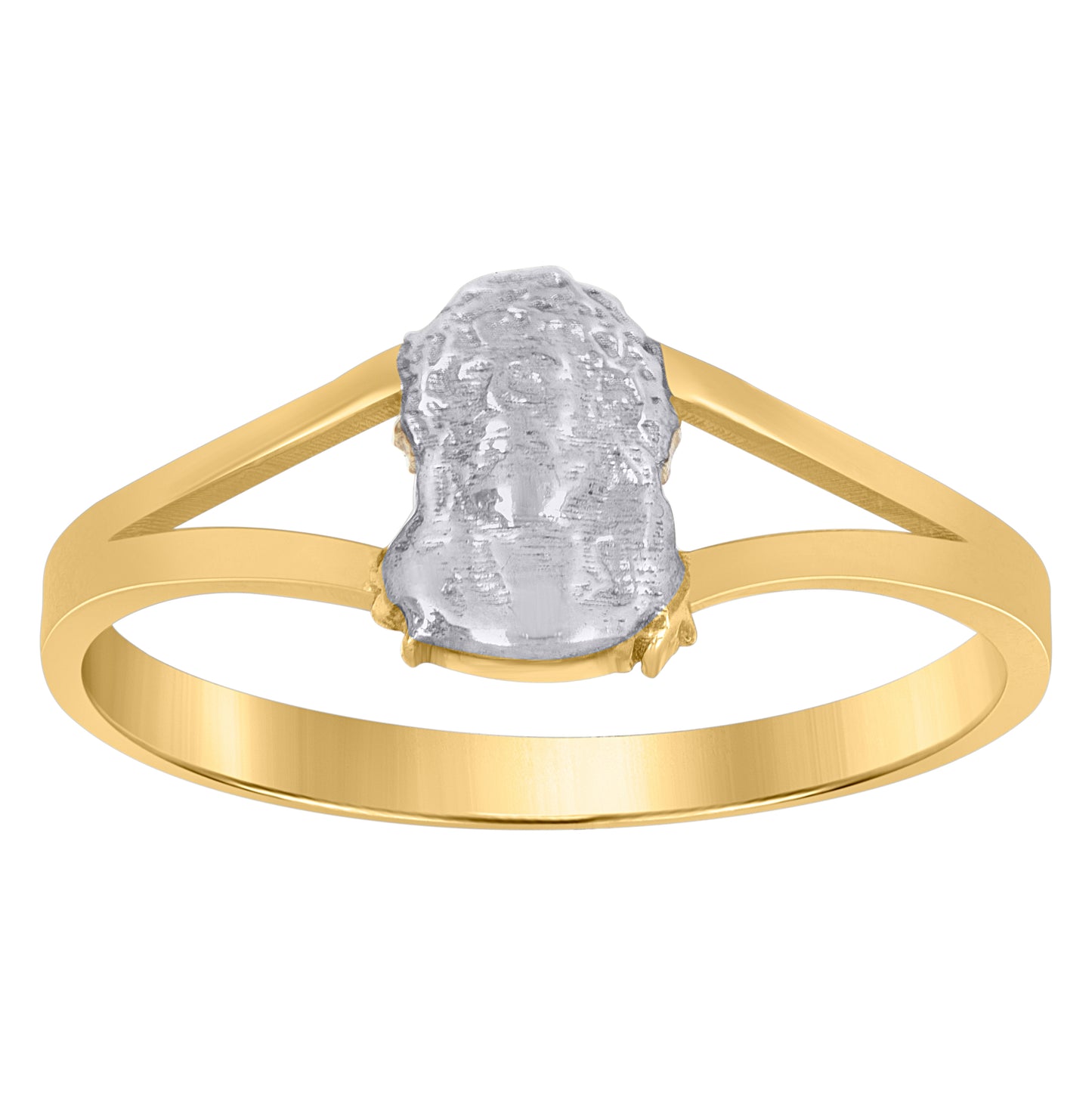 10K Two-Tone Gold Womens Jesus Religious Ring