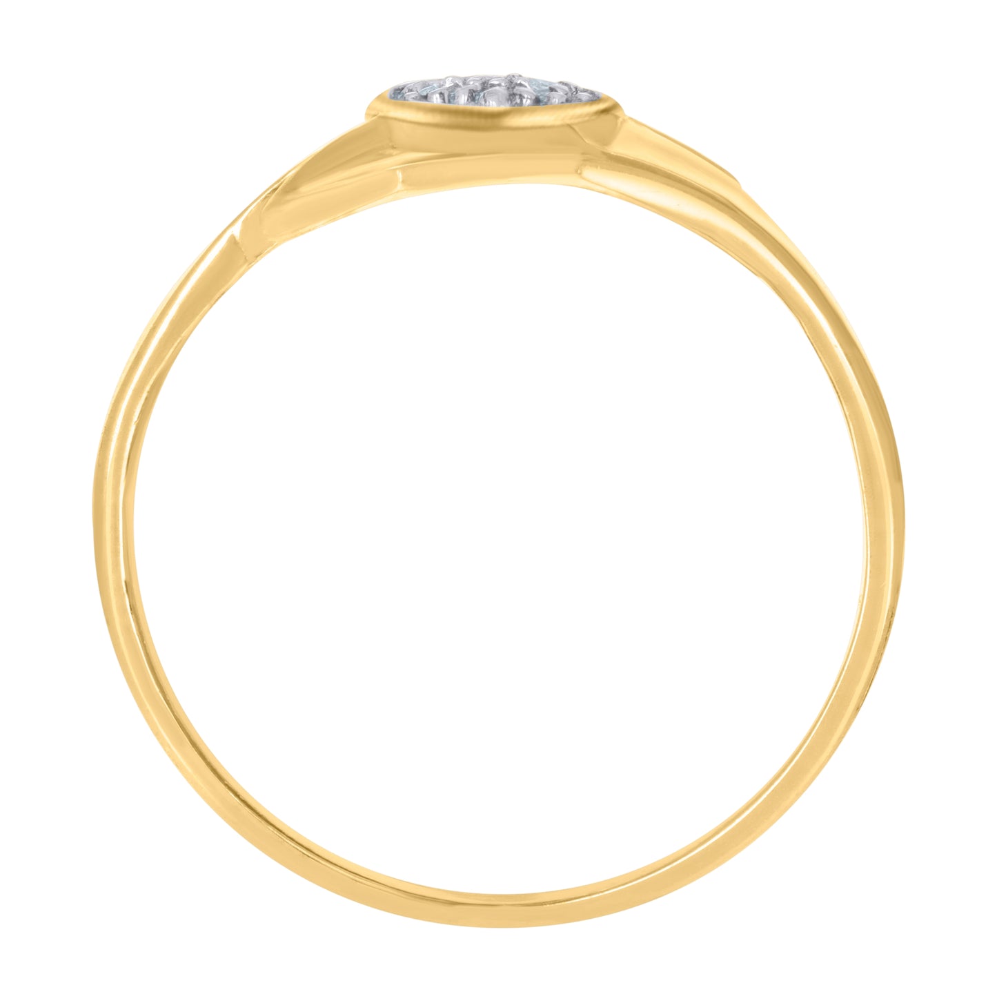 10K Two-Tone Gold Womens Cubic-Zirconia Heart Ring