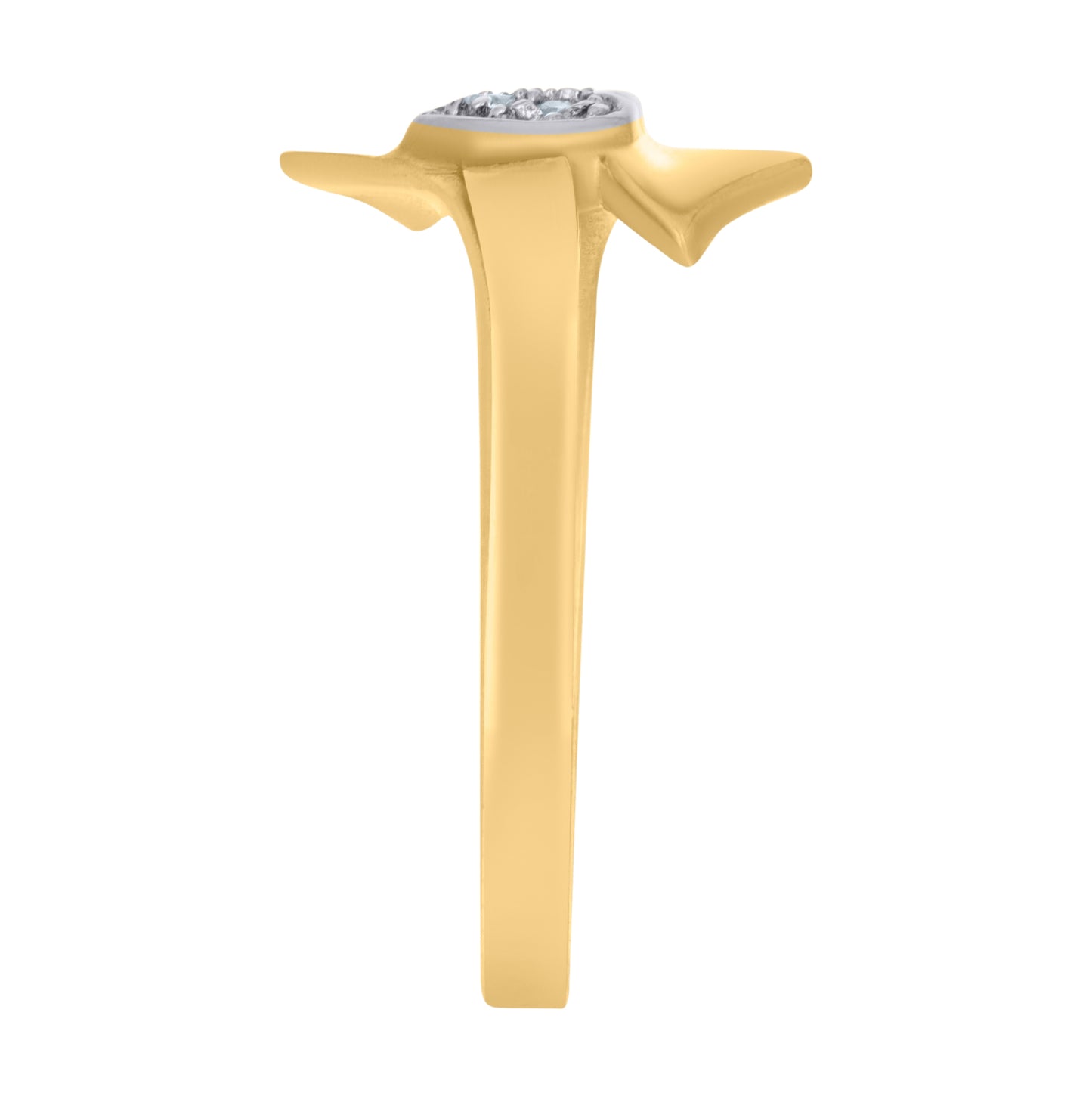 10K Two-Tone Gold Womens Cubic-Zirconia Heart Ring