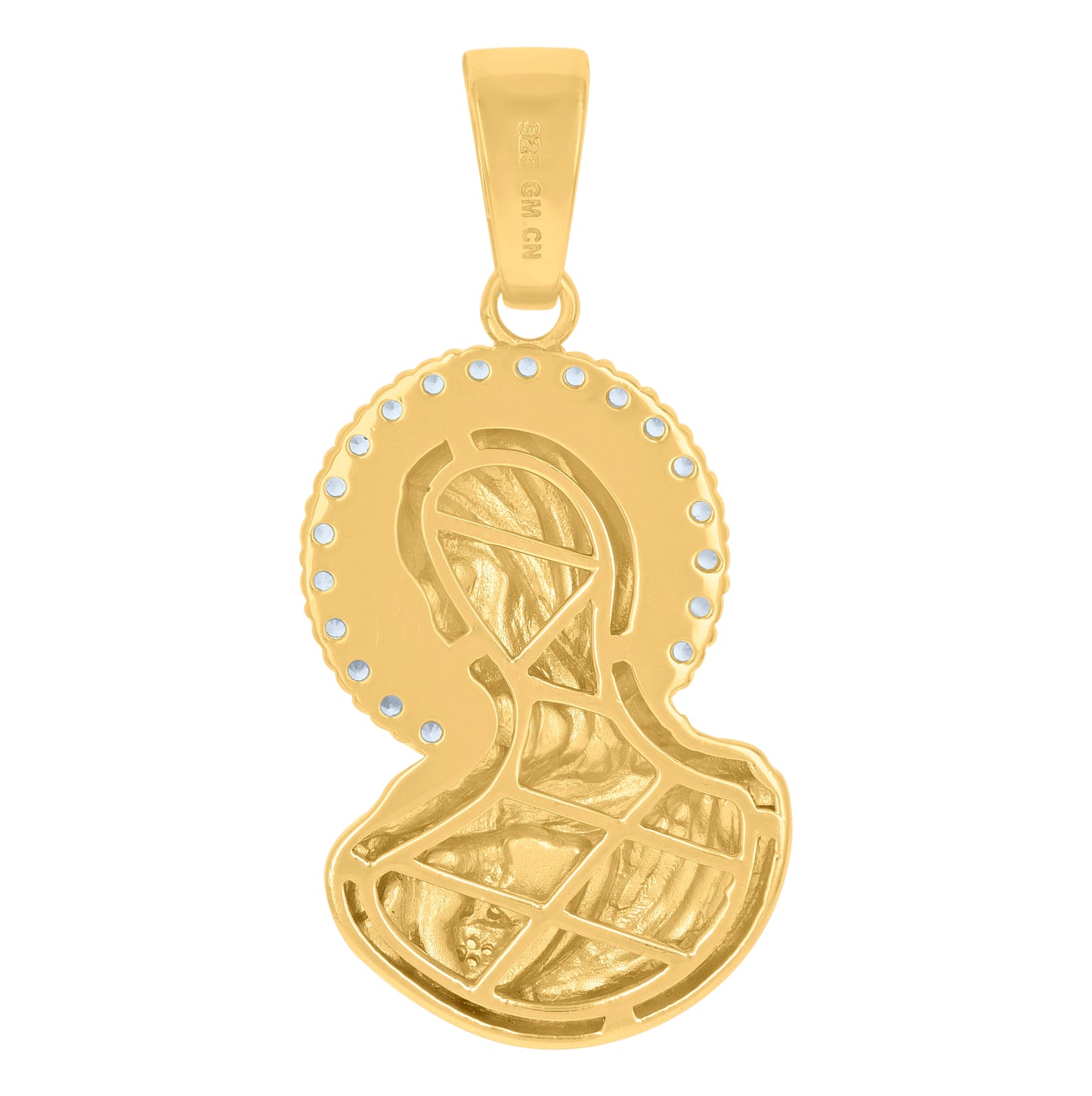 Sterling Silver Mens Cubic-Zirconia Mother Marry Religious Charm Pendant