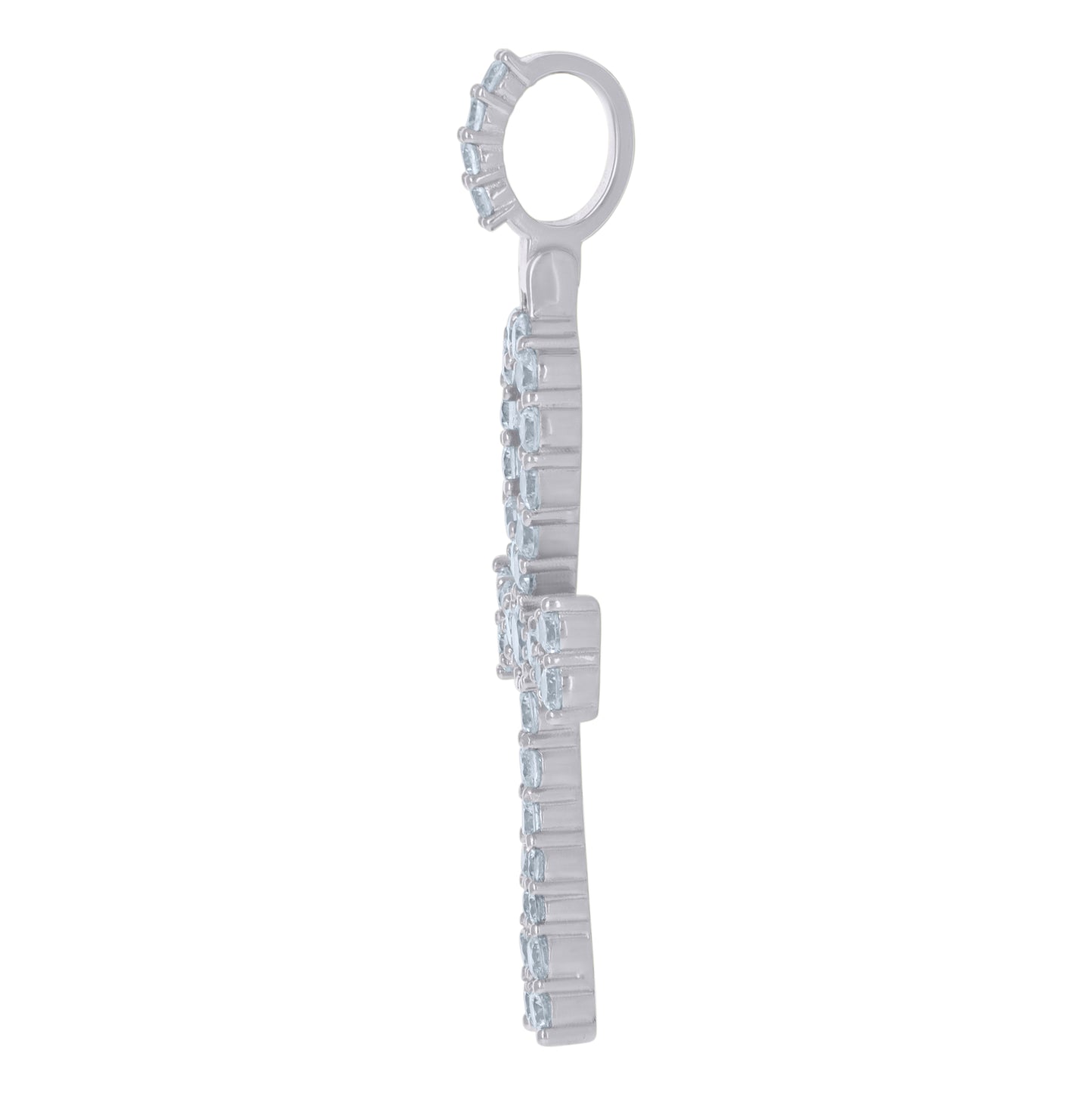 Sterling Silver Mens Cubic-Zirconia Egyptian Ankh Cross Religious Charm Pendant