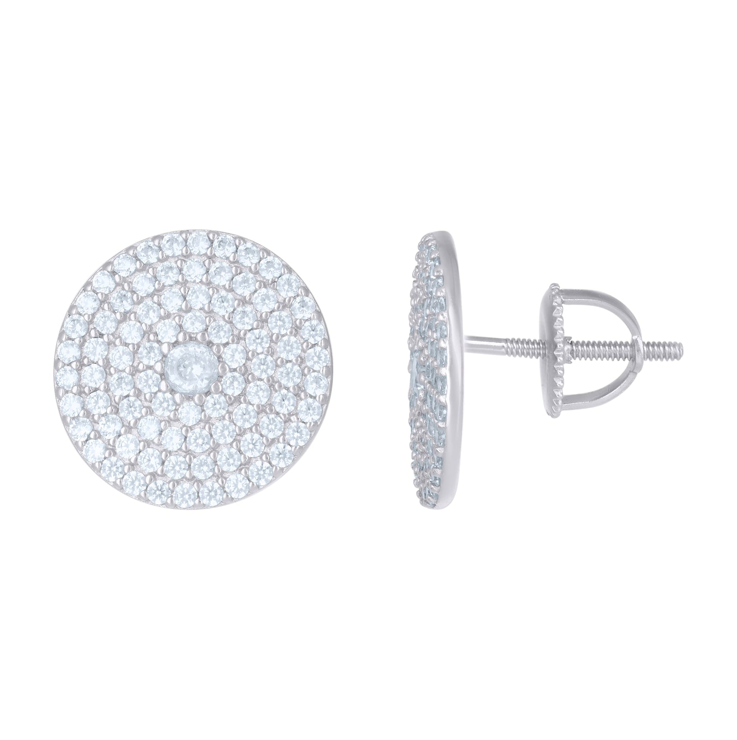 Sterling Silver Or Yellow-Tone Mens Cubic-Zirconia Fashion Stud Earrings