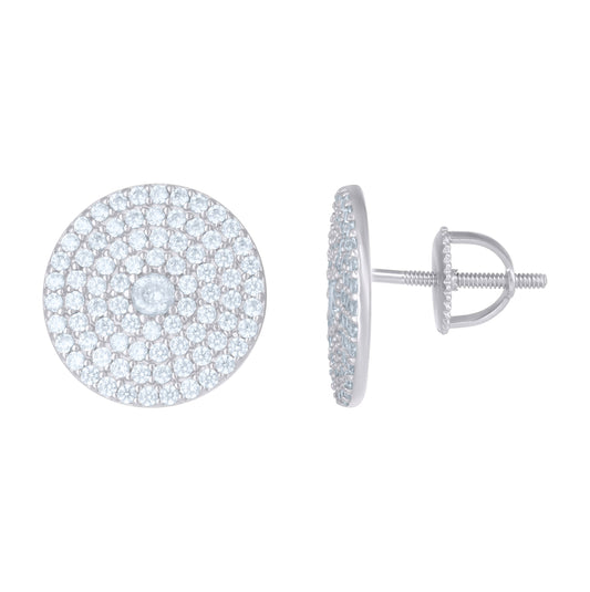 Sterling Silver Or Yellow-Tone Mens Cubic-Zirconia Fashion Stud Earrings