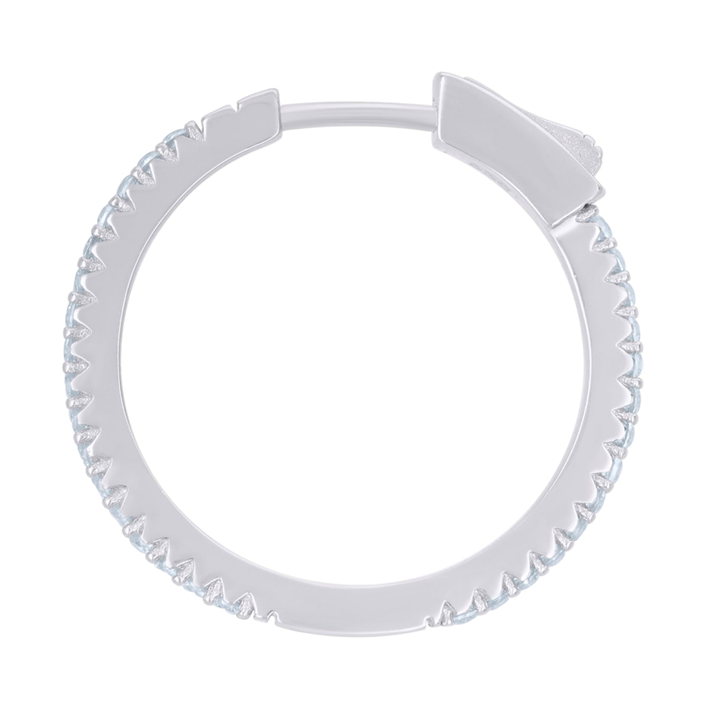 Sterling Silver Or Yellow-Tone Womens Cubic-Zirconia Single Row Endless Hoop Earrings